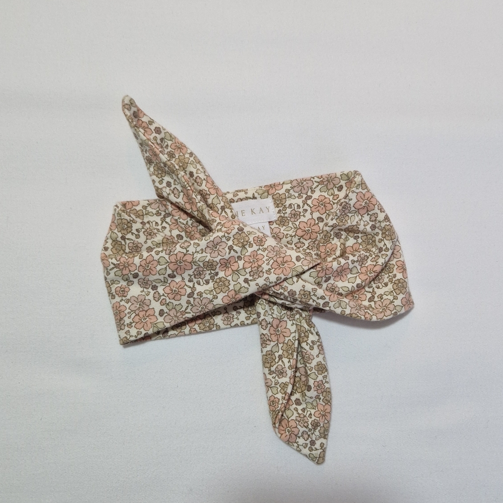Jamie Kay Floral Bow Hairband in Cream and Pink